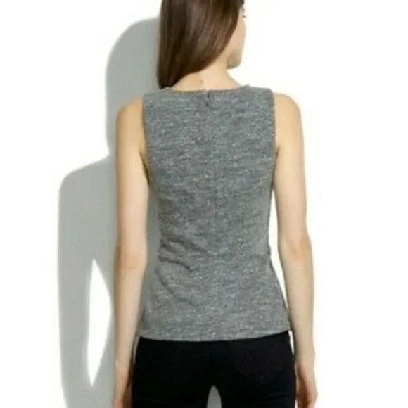 Madewell Sweetheart Sleeveless Sweatshirt Peplum Top Gray $78 Womens Medium M - Picture 2 of 6